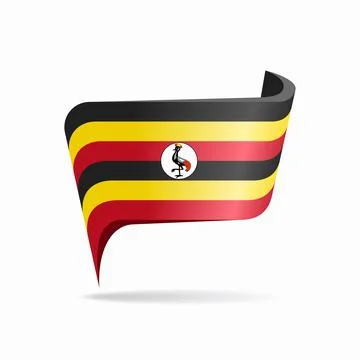 Ugandan flag map pointer layout. Vector illustration. Stock Illustration