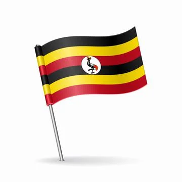 Ugandan flag map pointer layout. Vector illustration. Stock Illustration