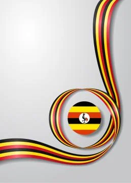 Ugandan flag wavy background. Vector illustration. Stock Illustration