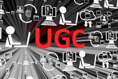 UGC concept blurred background 3d render illustration Stock Illustration