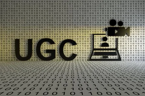 UGC concept text sunlight 3D illustration Stock Photos