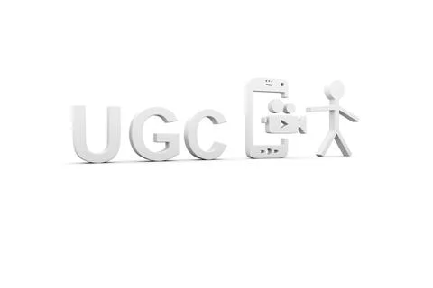 UGC concept white background 3d render illustration Stock Illustration