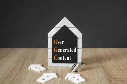 UGC user generated content symbol. Concept words UGC user generated content Stock Photos