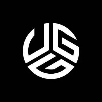 UGG letter logo design on black background. UGG creative initials letter logo Stock Illustration