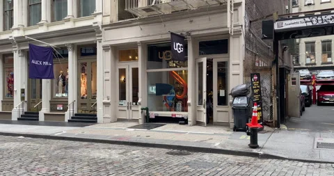  UGG soho store, boots, slippers, sneakers, and sandals brand 動画素材 253670744
