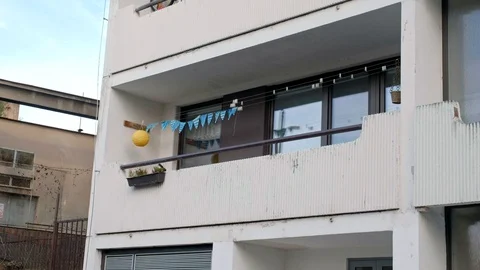 Ugly balcony Video stock 98237256