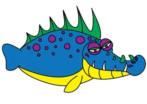 Ugly fish monster Stock Illustration