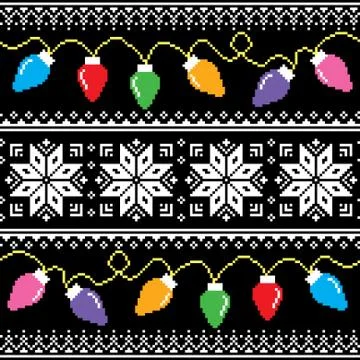 Ugly jumper pattern with Christmas tree lights Stock Illustration