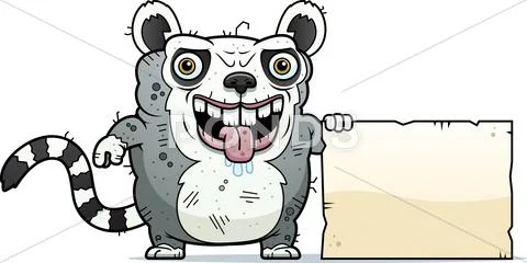 Ugly lemur sign Stock Illustration