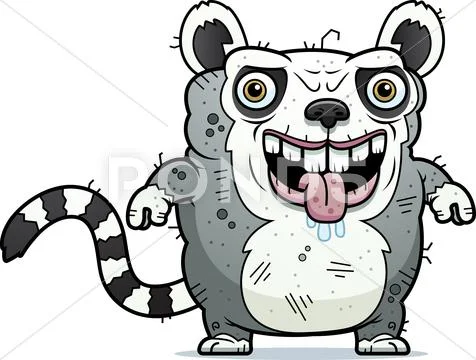 Ugly lemur standing Stock Illustration
