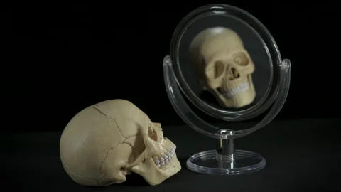 Ugly in mirror. Stock Footage 134601819