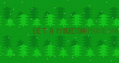 Ugly sweater pattern with Get a move on! text video Stock Footage 282326971