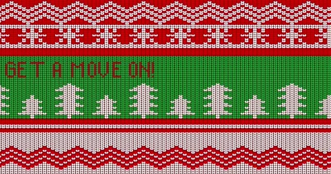 Ugly sweater pattern with Get a move on! text Stock Footage 282326976
