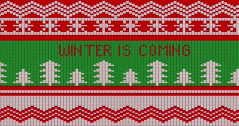 Ugly sweater with Winter is Coming text Stock Footage 224228929