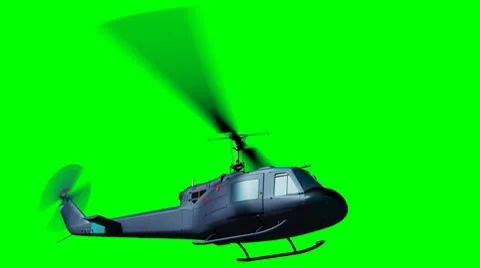 UH-1 fly on green 스톡 동영상 7754871