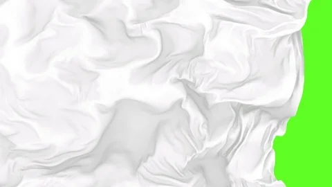UHD 3D animated transition of the white waving cloth revealing a background Video stock 98162622