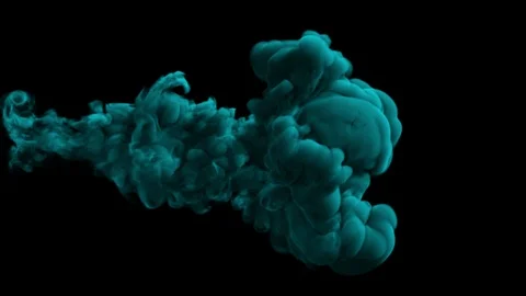 UHD 3D animation of the blue ink in a liquid against the black background 動画素材 105437521