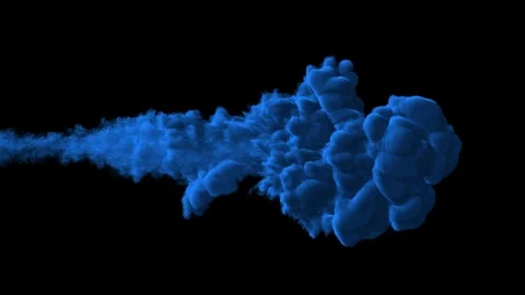 UHD 3D animation of the blue ink or smoke against the black background Stock Footage 115869860