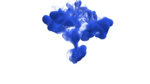 UHD 3D animation of the blue ink or paint in a liquid Stock Footage 117092471