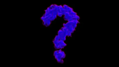 UHD 3D animation of the blue smoke question symbol Stockbeeldmateriaal 106079183