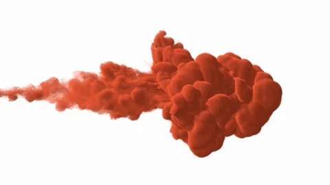 UHD 3D animation of the orange ink or smoke against the white background Stock-Footage 115929381