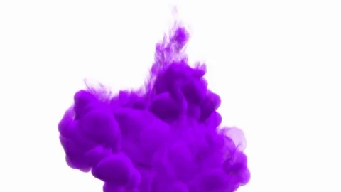 UHD 3D animation of the purple ink in a liquid against the white background Stock-Footage 109322960