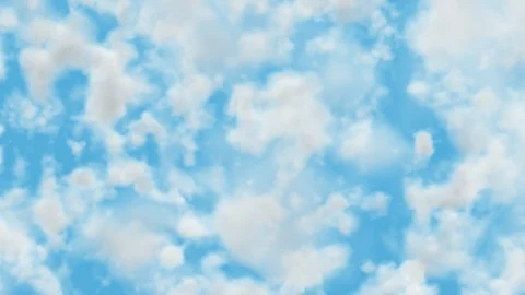 UHD 3D animation of the realistic blue cloudy sky Stockbeeldmateriaal 107784706