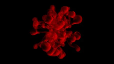 UHD 3D animation of the red ink in a liquid against the black background Stock-Footage 105438206