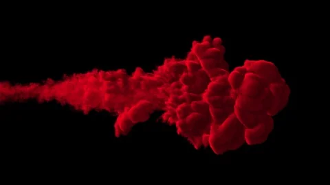 UHD 3D animation of the red ink or smoke against the black background Stock Footage 115871103