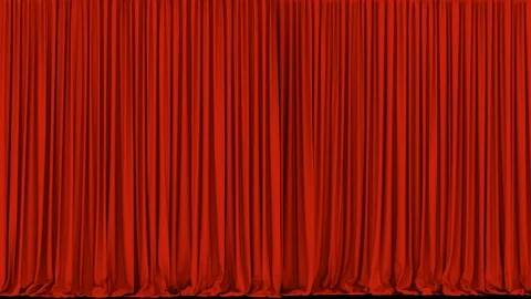 UHD 3D animation of the stage red curtain Video stock 100533036