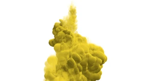 UHD 3D animation of the yellow ink or paint in a liquid Stock Footage 117345958
