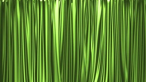UHD 3D realistic animation of the textured green curtain Video stock 115748864