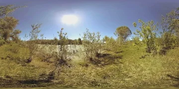 UHD 4K 360 VR Virtual Reality of a river flows over rocks in beautiful mountain Stock Footage 86006526