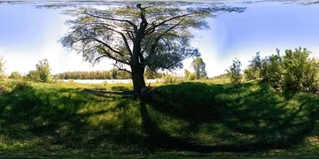 UHD 4K 360 VR Virtual Reality of a river flows over rocks in beautiful mountain Stock Footage 86006822