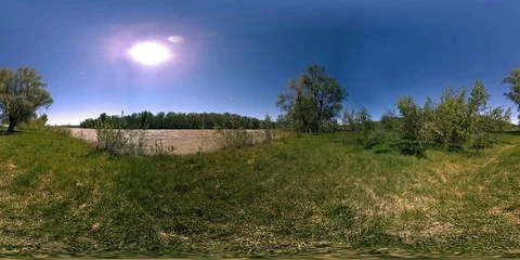 UHD 4K 360 VR Virtual Reality of a river flows over rocks in beautiful mountain Stock Footage 86006971