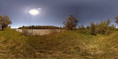 UHD 4K 360 VR Virtual Reality of a river flows over rocks in beautiful mountain Stock Footage 86620963