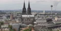 UHD 4K Cologne Cathedral Cityscape Aerial View Establishing Shot Icon TV Tower 4k or 4k+ Resolution