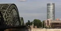 UHD 4K Cologne Skyline People Crossing Hohenzollern Bridge Kolntriangle Commuter 4k or 4k+ Resolution