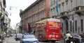 UHD 4K Double Decker Touristic Bus Passing Italian Emergency Police Car Milan 4k or 4k+ Resolution
