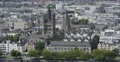 UHD 4K Establishing Shot Aerial View Great Saint Martin Church Cologne Skyline 4k or 4k+ Resolution