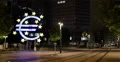 UHD 4K European Central Bank Frankfurt Night Lights Euro Sign Empty Street 4k or 4k+ Resolution