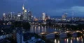 UHD 4K Financial Frankfurt Skyline Aerial View Night Thunderstorm Lightning 4k or 4k+ Resolution