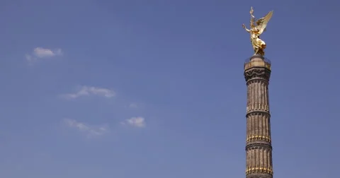 UHD 4K German Landmarks Germany Freedom Symbol City Center Berlin Victory Column Stock-Footage 41535278
