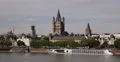 UHD 4K Great Saint Martin Church Cologne Old Town Skyline Tour Boat Rhine River 4k or 4k+ Resolution
