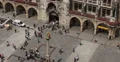 UHD 4K Marienplatz Munich Aerial View Pedestrians Walk Crowd Busy City Center 4k or 4k+ Resolution