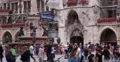 UHD 4K Marienplatz Munich Street View Crowd Passing Traveler Traveling Visit 4k or 4k+ Resolution