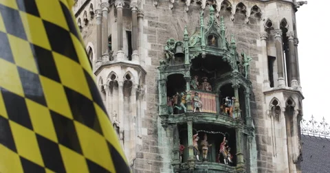 Munchen Flag Munich New Town Hall Famous... | Stock Video | Pond5
