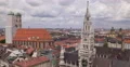 UHD 4K Munich Skyline City Aerial View Establishing Shot Cityscape Marienplatz 4k or 4k+ Resolution