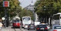 UHD 4K Old Tram Approaching Vienna Rush Hour Traffic Cars Passing Busy Streets 4k or 4k+ Resolution