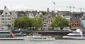 UHD 4K Pan Left Tour Boat Passing Cologne Skyline Old Town Rhine River People 4k or 4k+ Resolution